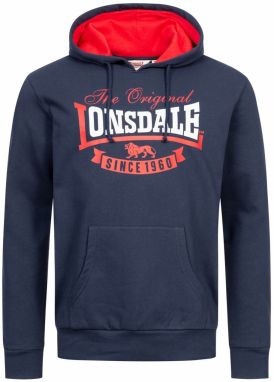 LONSDALE Mikina 'Stotfield'  námornícka modrá / svetločervená / biela