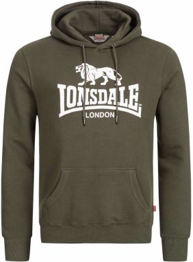 LONSDALE Mikina 'Fremington'  zelená / biela