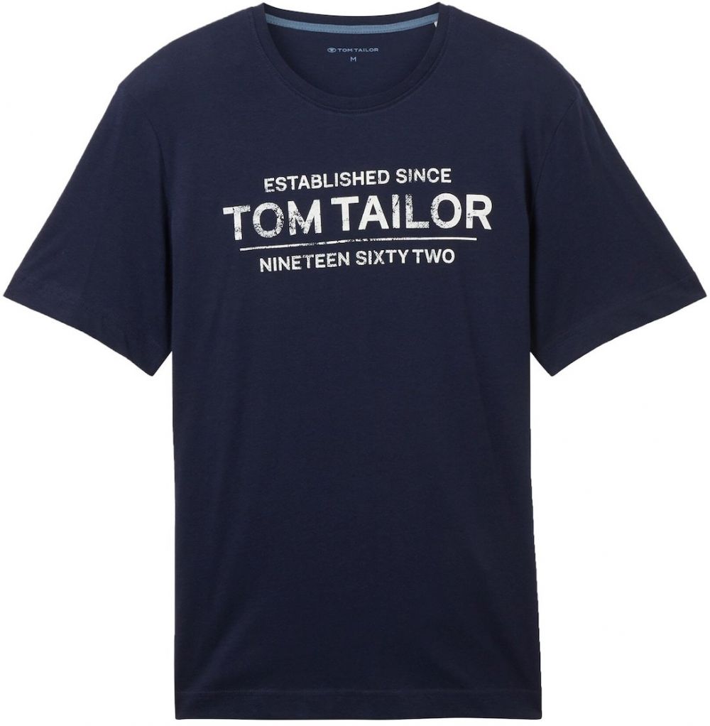 TOM TAILOR Tričko  tmavomodrá / biela