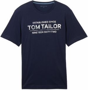 TOM TAILOR Tričko  tmavomodrá / biela