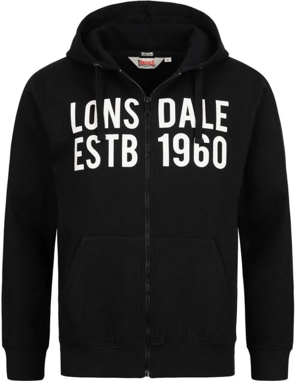 LONSDALE Tepláková bunda  čierna / biela