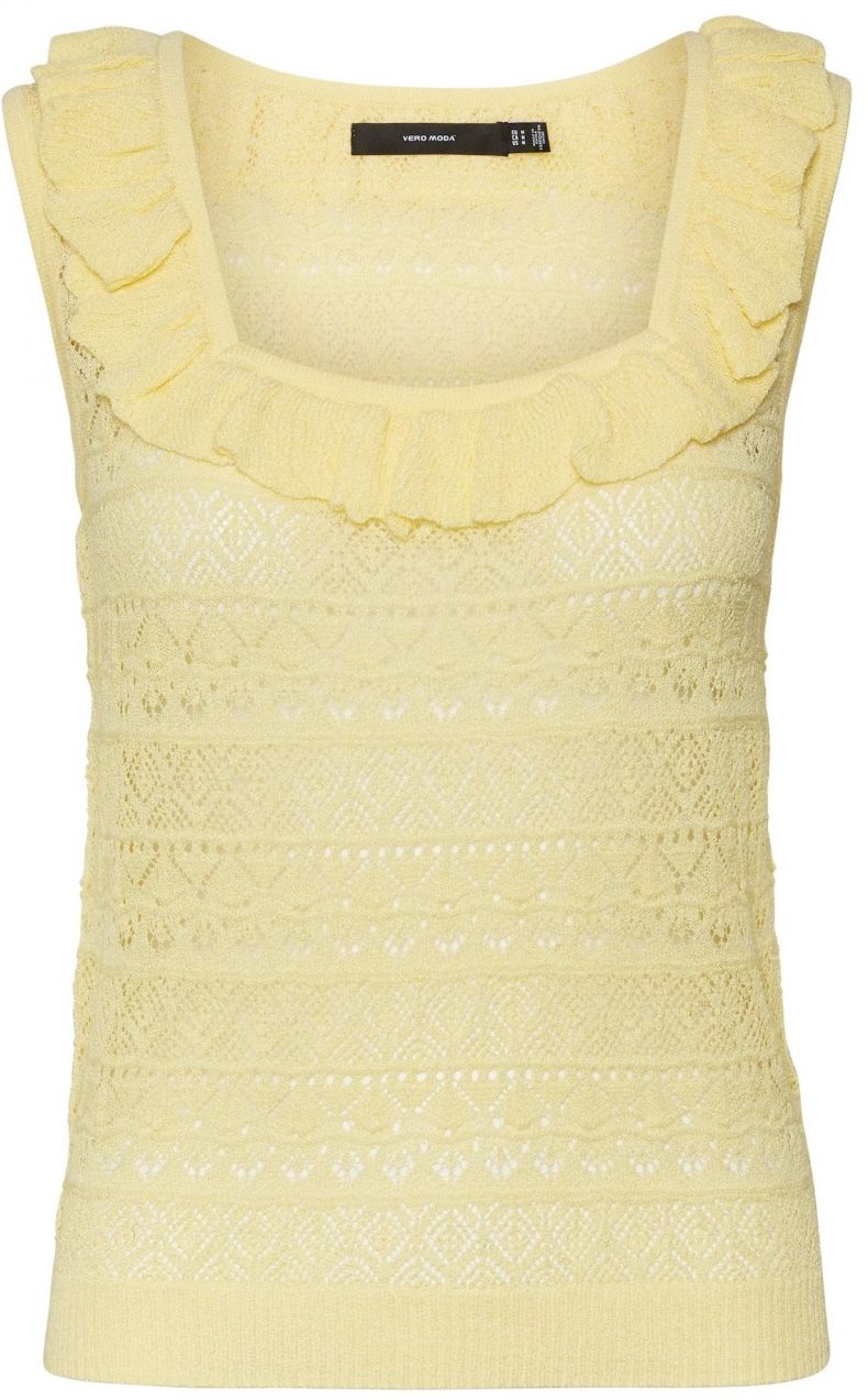 VERO MODA Vyšívaný top 'Mikia'  limetková