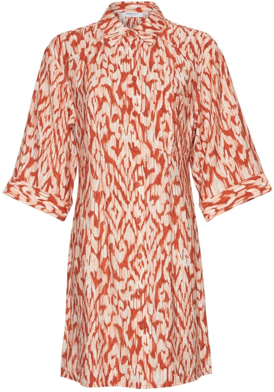 MSCH COPENHAGEN Košeľové šaty 'Orlena Ladonna'  tmelová / rosé / hrdzavo červená