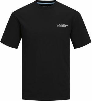 JACK & JONES Tričko 'JJBeau'  čierna / biela