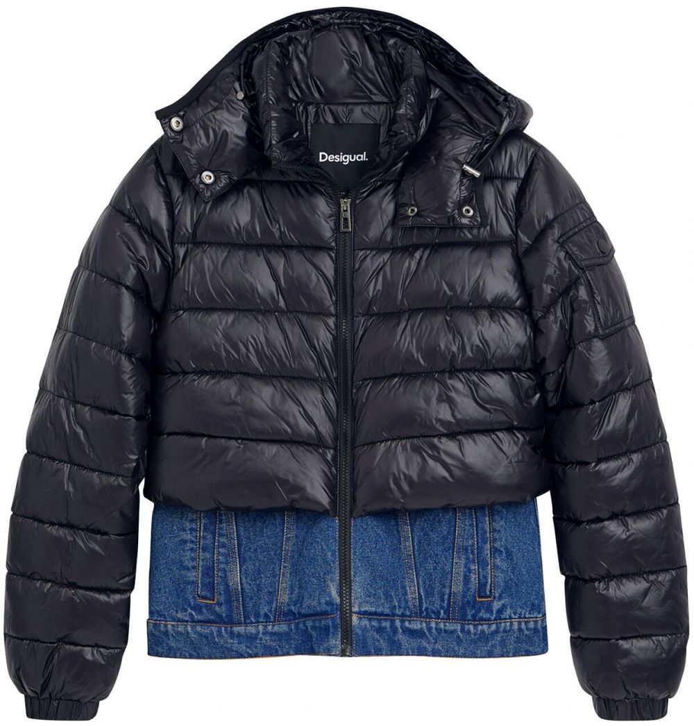 Desigual Zimná bunda  modrá denim / čierna