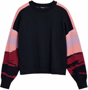 Desigual Mikina  ružová / burgundská / čierna