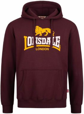 LONSDALE Mikina 'Thurning'  tmavožltá / vínovo červená / biela