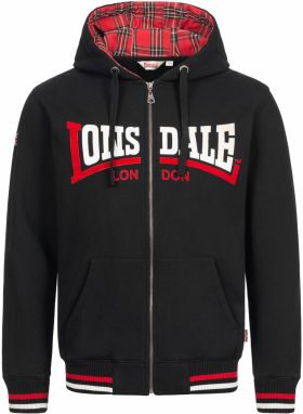 LONSDALE Tepláková bunda 'Nateby'  červená / čierna / biela