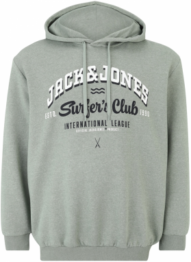 Jack & Jones Plus Mikina  námornícka modrá / nefritová / biela