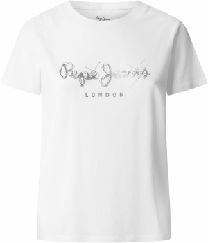 Pepe Jeans Tričko 'LETICIA'  strieborná / biela
