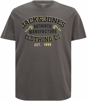 Jack & Jones Plus Tričko  citrónová žltá / tmavosivá / čierna