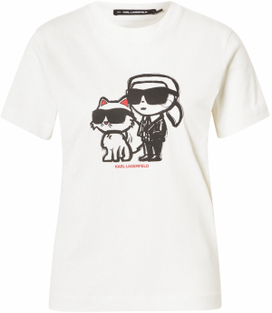 Karl Lagerfeld Tričko  krémová / červená / čierna