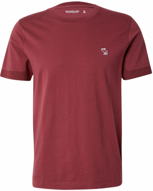 Abercrombie & Fitch Tričko  burgundská / biela