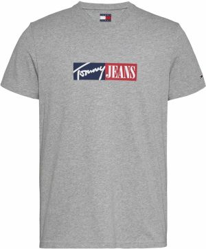 Tommy Jeans Tričko  námornícka modrá / sivá / červená / šedobiela