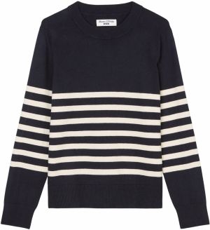 Marc O'Polo DENIM Sveter  námornícka modrá / biela
