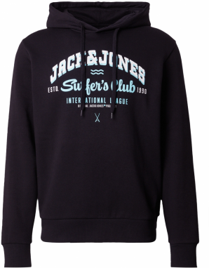 JACK & JONES Mikina  vodová / čierna / biela