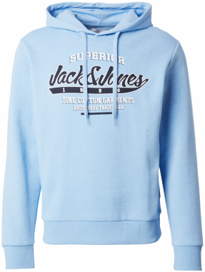 JACK & JONES Mikina  námornícka modrá / svetlomodrá / biela