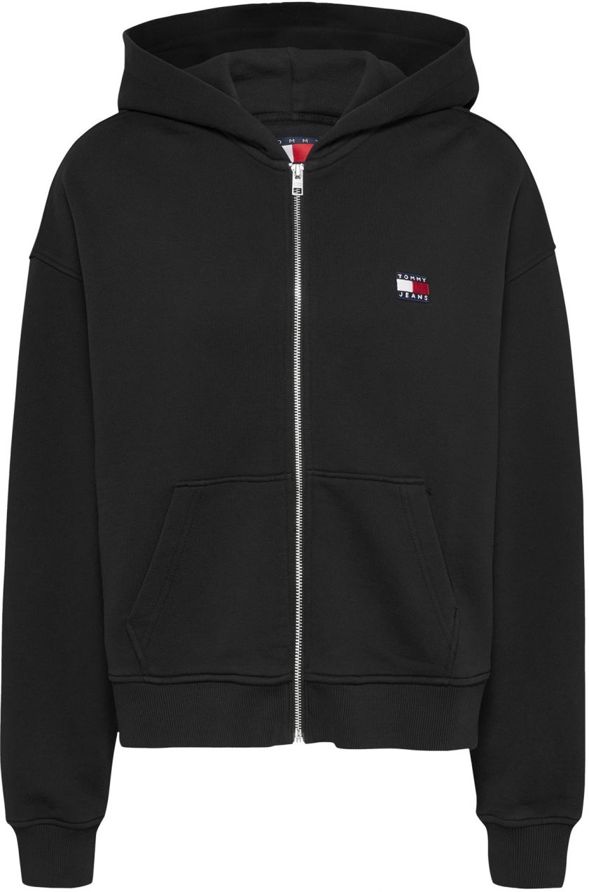 Tommy Jeans Curve Tepláková bunda  čierna