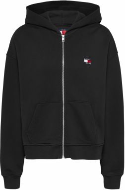 Tommy Jeans Curve Tepláková bunda  čierna
