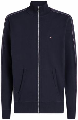 TOMMY HILFIGER Tepláková bunda  námornícka modrá / šedobiela