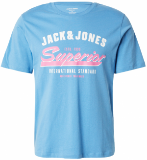 JACK & JONES Tričko  svetlomodrá / ružová / biela
