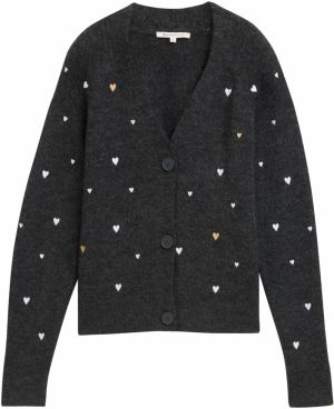 TOM TAILOR DENIM Kardigán  farba ťavej srsti / antracitová / biela