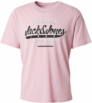 JACK & JONES Tričko  ružová / čierna / biela
