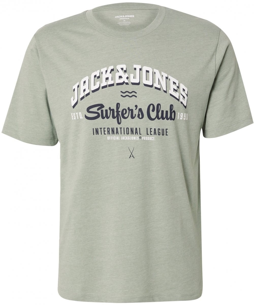 JACK & JONES Tričko  námornícka modrá / pastelovo zelená / biela