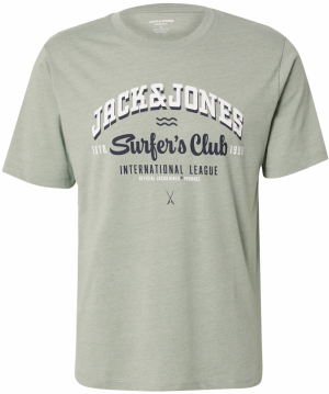 JACK & JONES Tričko  námornícka modrá / pastelovo zelená / biela