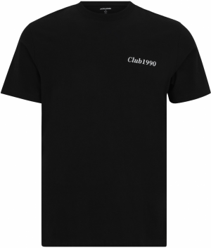 Jack & Jones Plus Tričko 'JJEBRADLEY'  orgovánová / čierna / biela