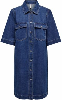 ONLY Košeľové šaty  modrá denim