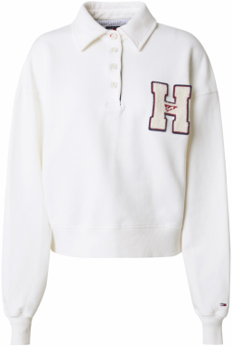 Tommy Jeans Mikina  béžová / krémová / námornícka modrá / červená