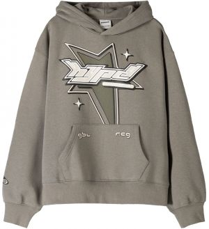 Bershka Mikina  sivá / svetlosivá / čierna / biela