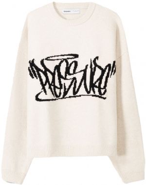 Bershka Sveter  čierna / šedobiela