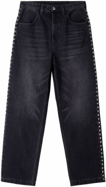 Bershka Džínsy  čierny denim
