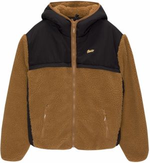 Pull&Bear Flisová bunda  koňaková / čierna