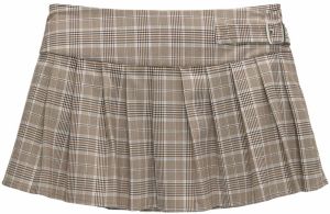 Pull&Bear Sukňa  námornícka modrá / hnedá / svetlohnedá