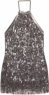 Pull&Bear Kokteilové šaty  sivá / strieborná