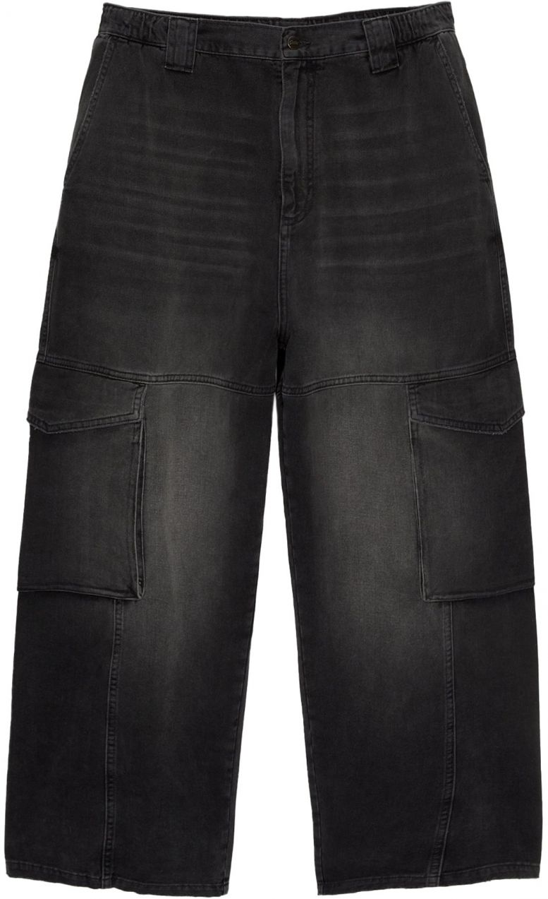 Pull&Bear Rifľové kapsáče  čierny denim