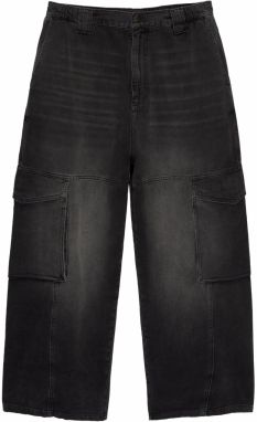 Pull&Bear Rifľové kapsáče  čierny denim