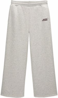 Pull&Bear Nohavice  sivá melírovaná / burgundská