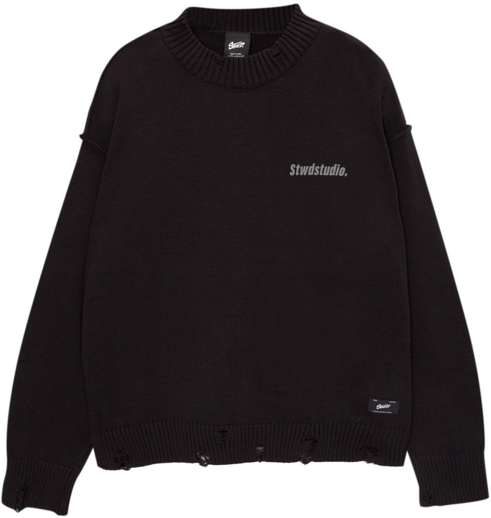 Pull&Bear Sveter  sivá / čierna