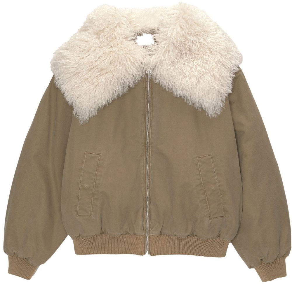Pull&Bear Prechodná bunda  svetlobéžová / brokátová