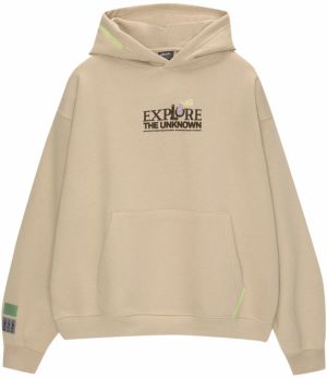 Pull&Bear Mikina  béžová / svetlofialová / čierna