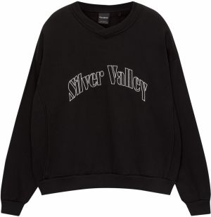 Pull&Bear Mikina  piesková / čierna / biela