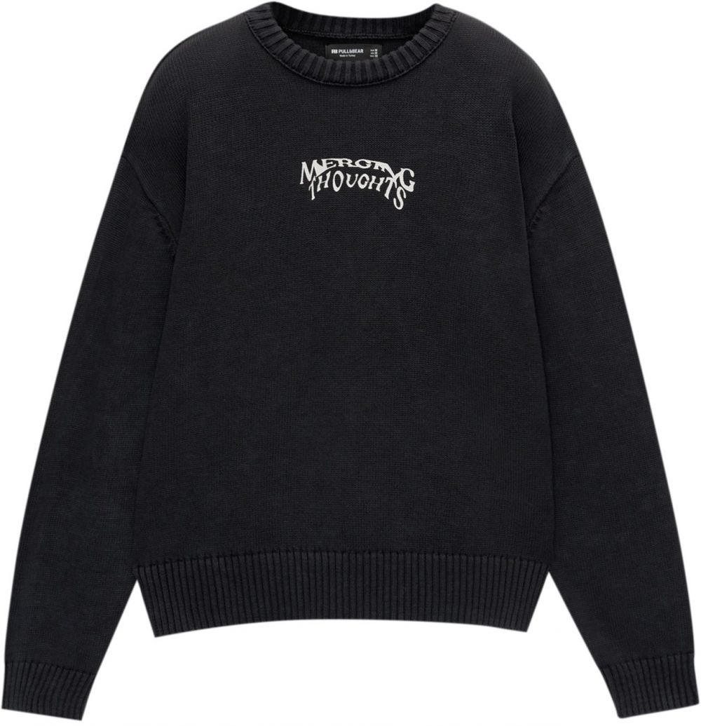 Pull&Bear Sveter  čierna / biela