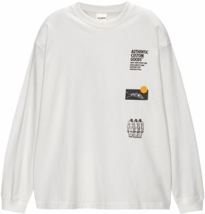 Pull&Bear Tričko  modrá / žltá / čierna / biela
