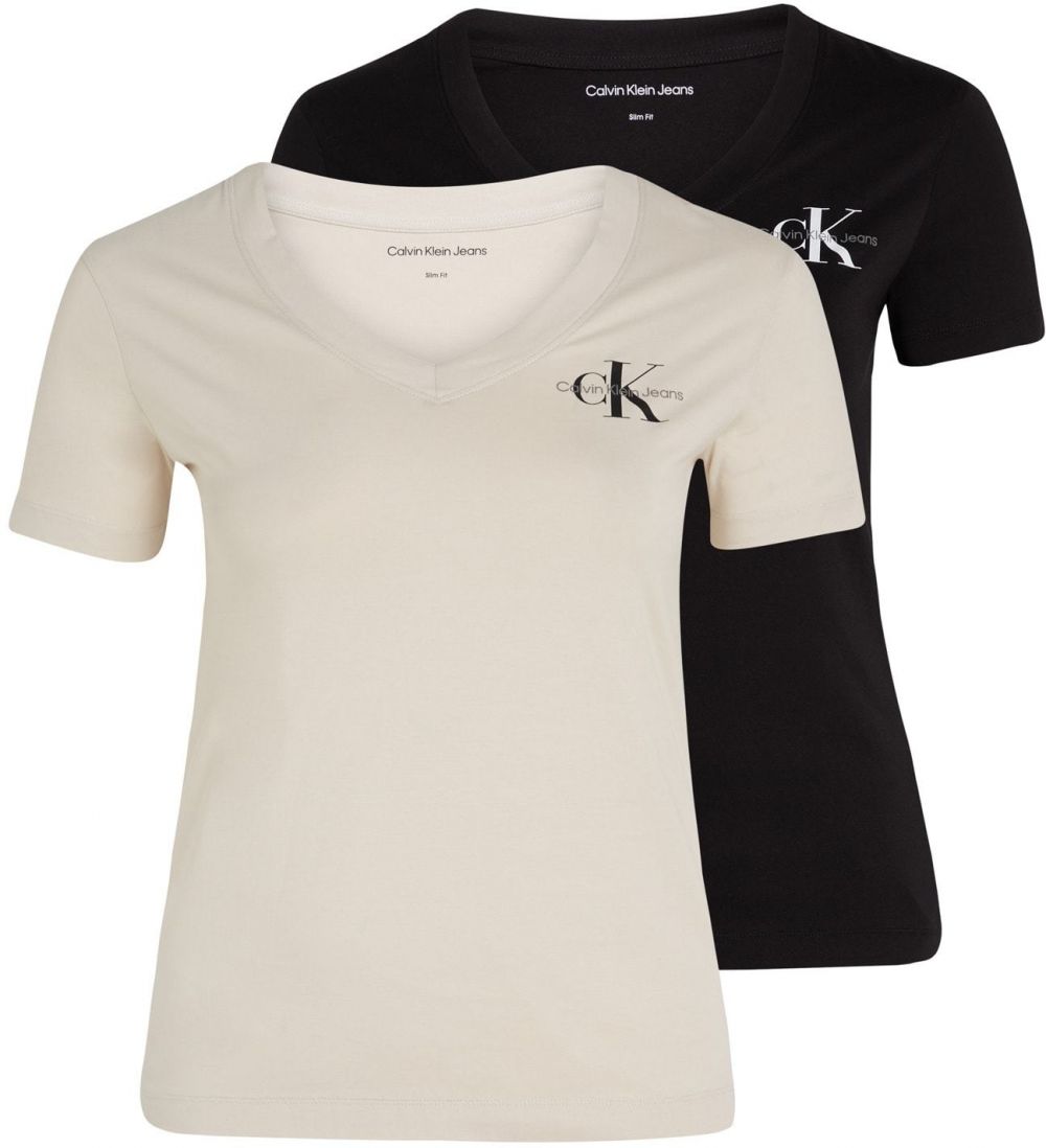 Calvin Klein Jeans Curve Tričko  svetlosivá / čierna
