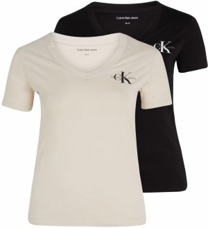 Calvin Klein Jeans Curve Tričko  svetlosivá / čierna