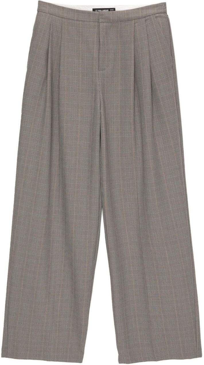 Pull&Bear Plisované nohavice  béžová / sivá / biela